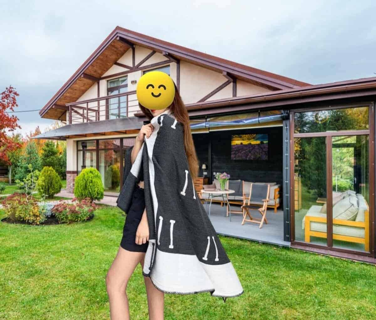 Manta Suave de Punto de Cachemira Falsa Mantas de Tiro - Imagen 4