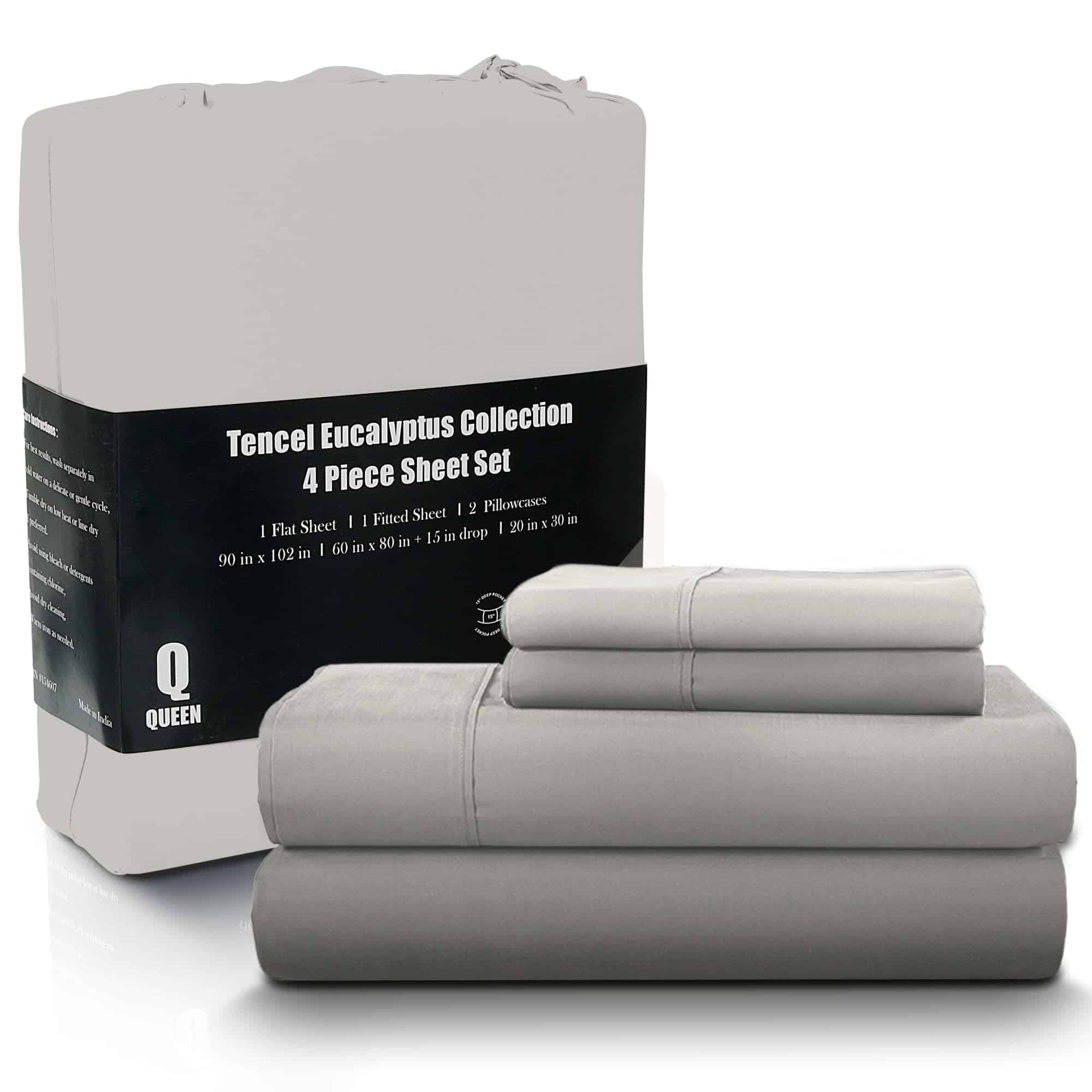 Juego de Sábanas 100% Tencel CHATEAU HOME -Plata