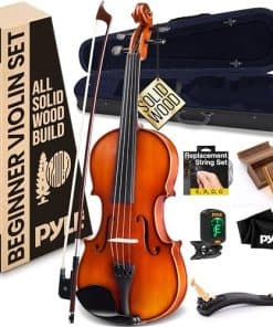 Violín de Madera Maciza Pyle, Tapa de Abeto y Lados de Arce