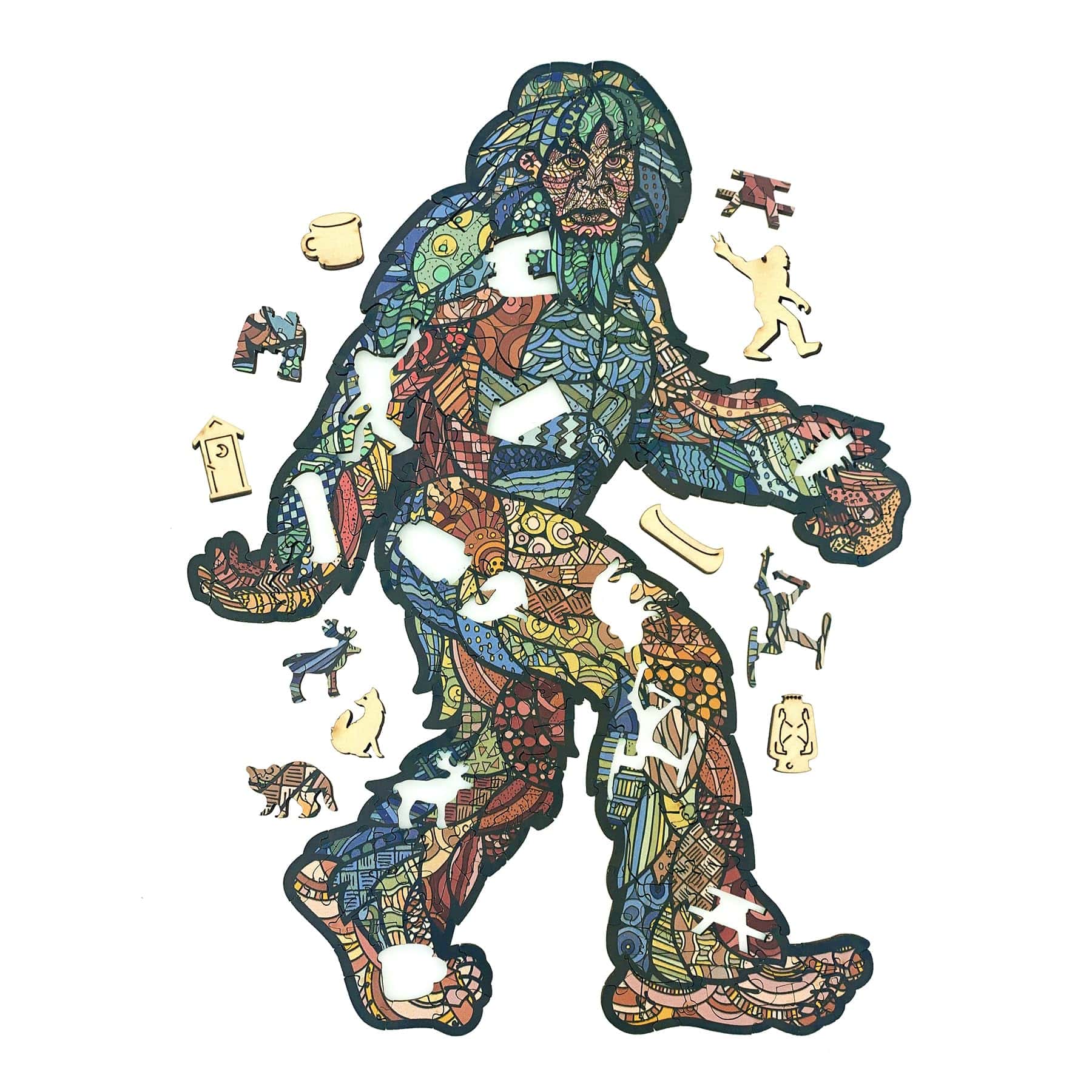 Rompecabezas de madera con personaje Sasquatch de Outside