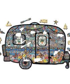 Rompecabezas de madera Vintage Camper de Outside Inside -