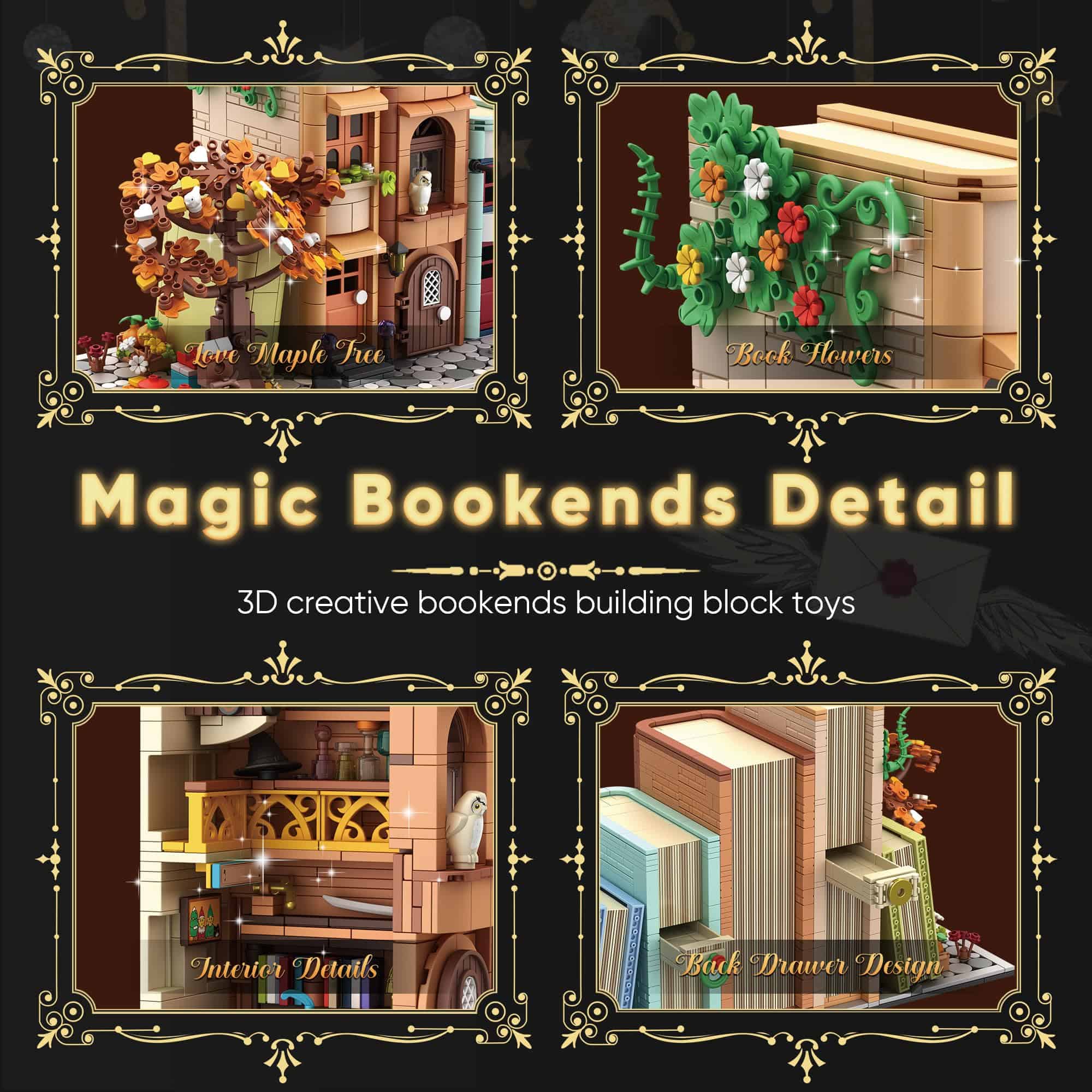 Kit de construcción de Casa Mágica Zylvoxia Bookend, - Imagen 4