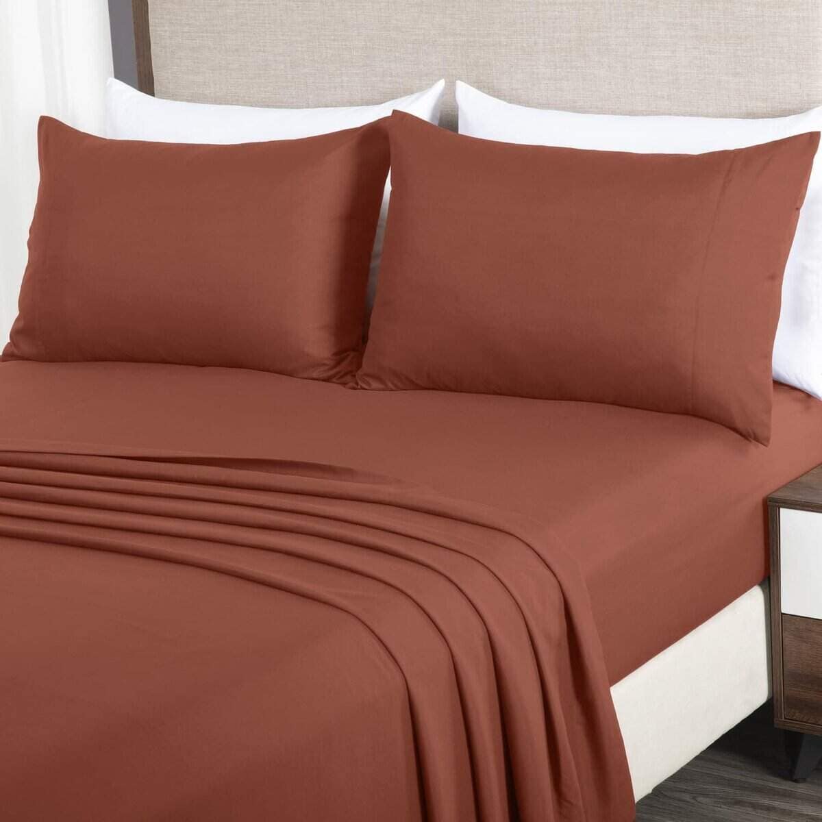 Chezmoi Collection Liam Terracotta Juego de Cama en Bolsa - Imagen 5