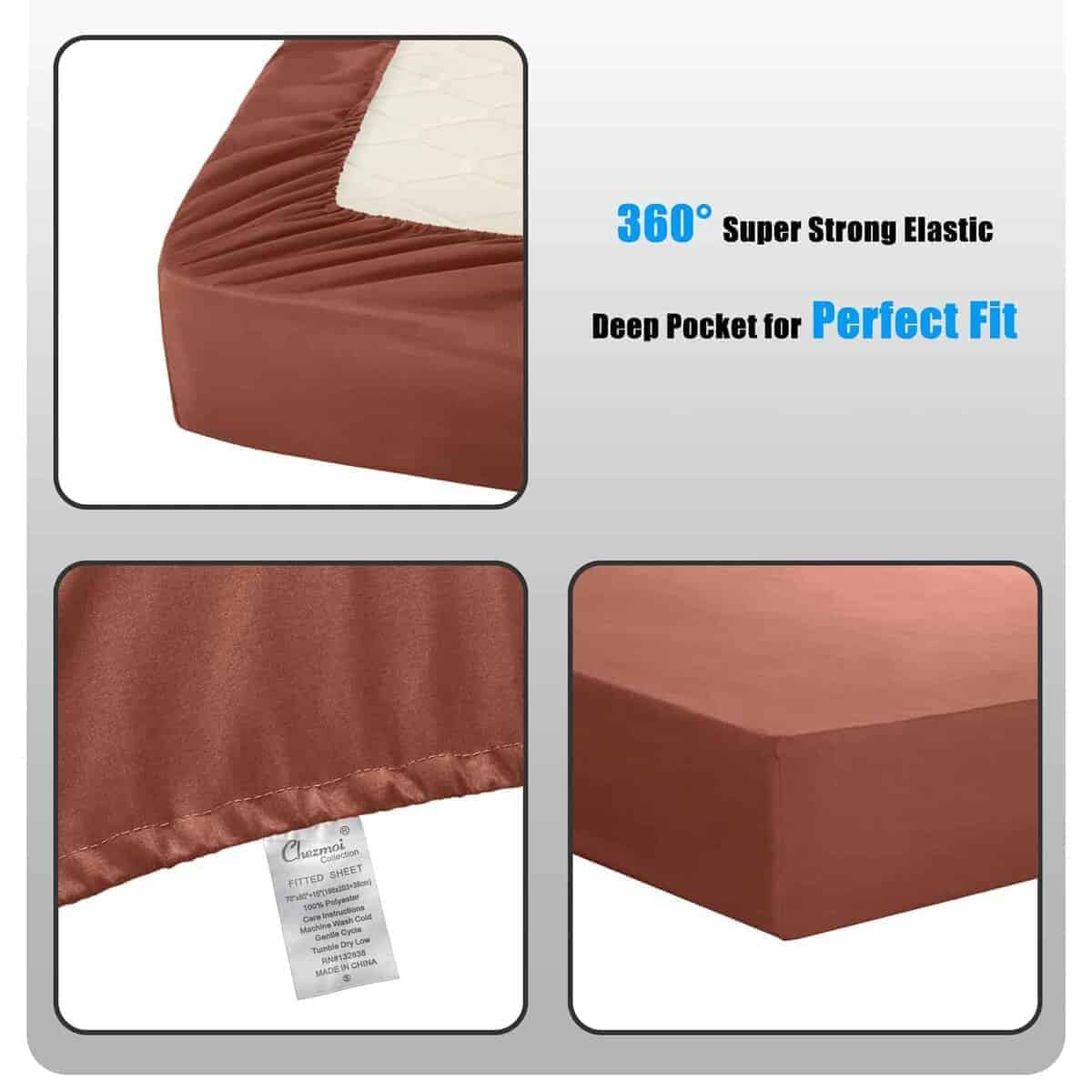 Chezmoi Collection Liam Terracotta Juego de Cama en Bolsa - Imagen 7