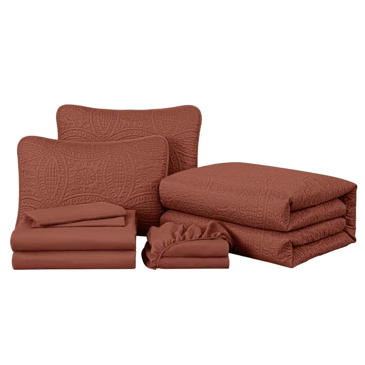 Chezmoi Collection Liam Terracotta Juego de Cama en Bolsa - Imagen 9