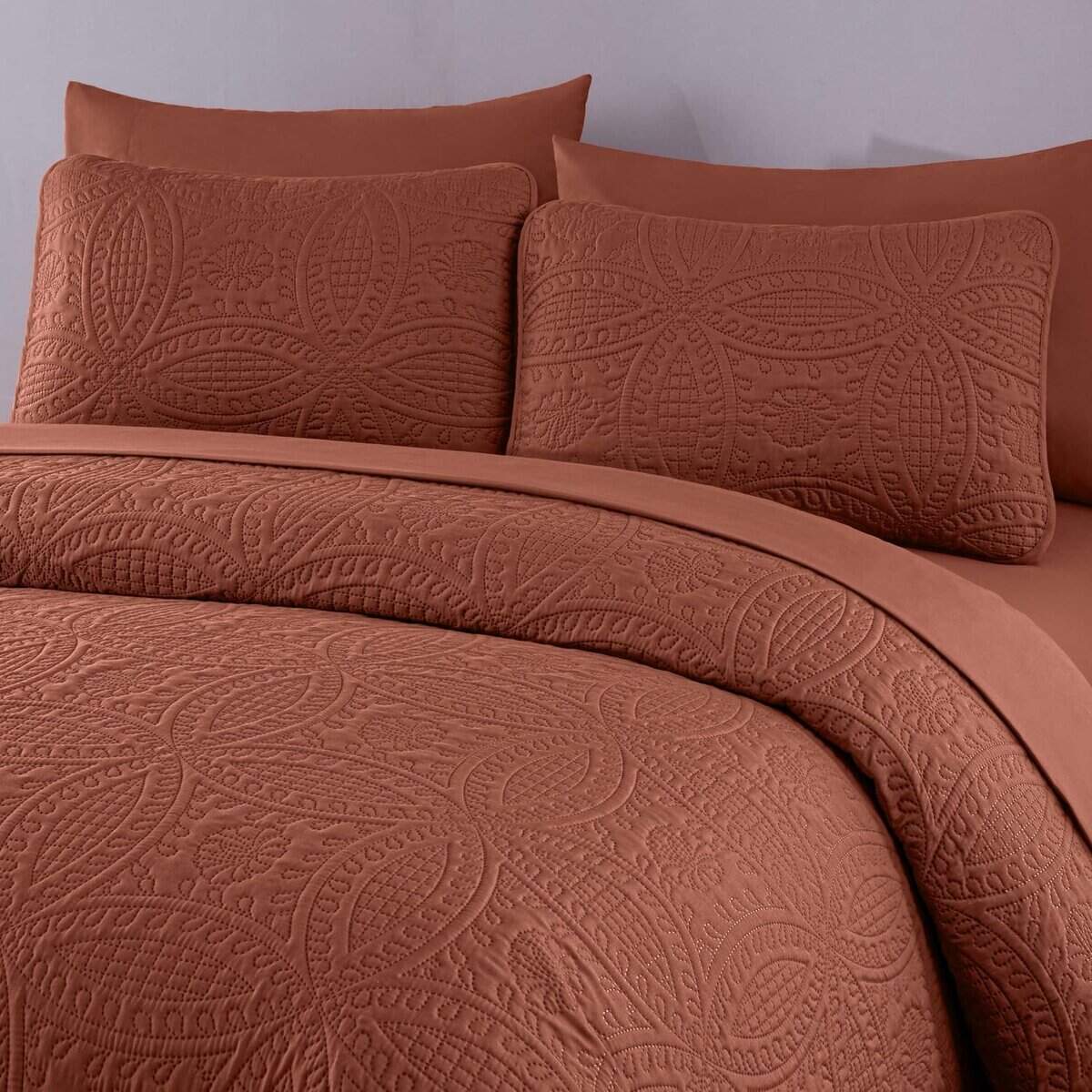 Chezmoi Collection Liam Terracotta Juego de Cama en Bolsa - Imagen 4