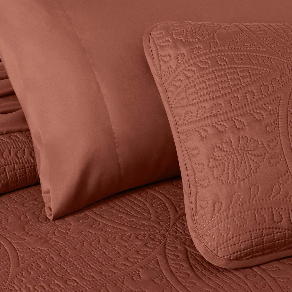 Chezmoi Collection Liam Terracotta Juego de Cama en Bolsa - Imagen 8