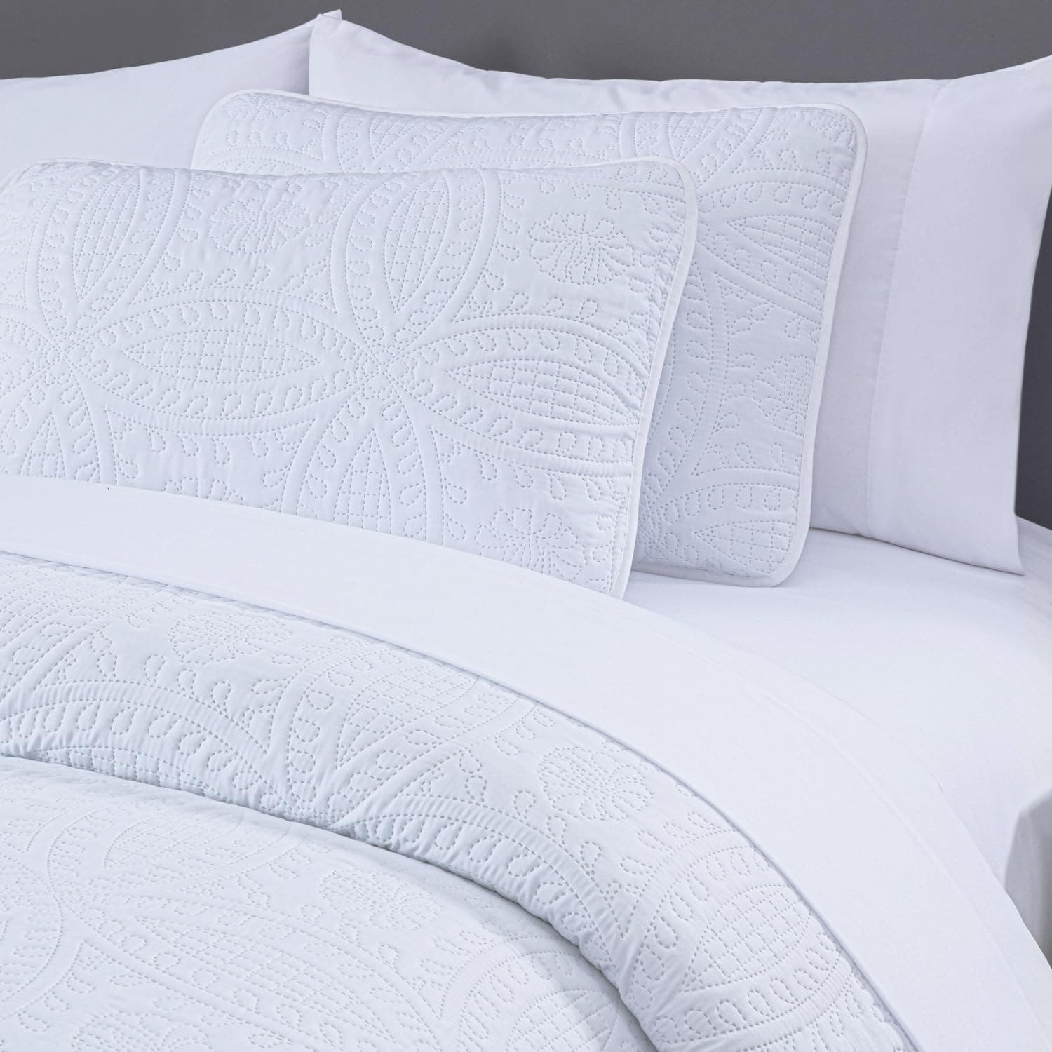 Chezmoi Collection Liam Juego de Cama Blanco Tamaño King - - Imagen 4