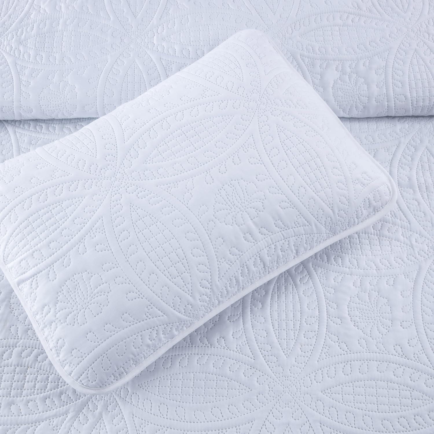 Chezmoi Collection Liam Juego de Cama Blanco Tamaño King - - Imagen 8