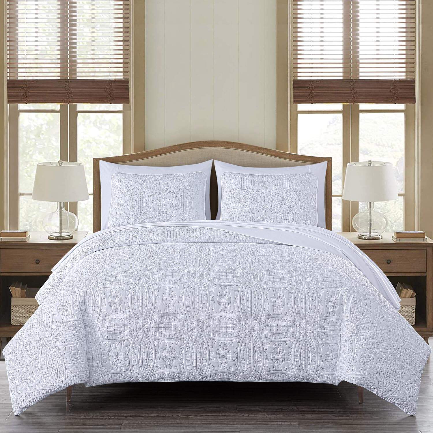 Chezmoi Collection Liam Juego de Cama Blanco Tamaño King -