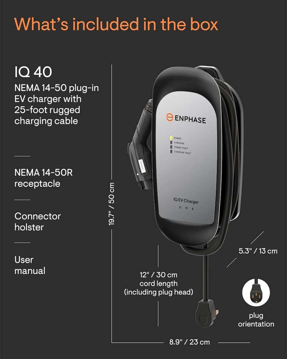 Cargador de EV de 32 amperios plug-in - Enphase IQ 40, - Imagen 5