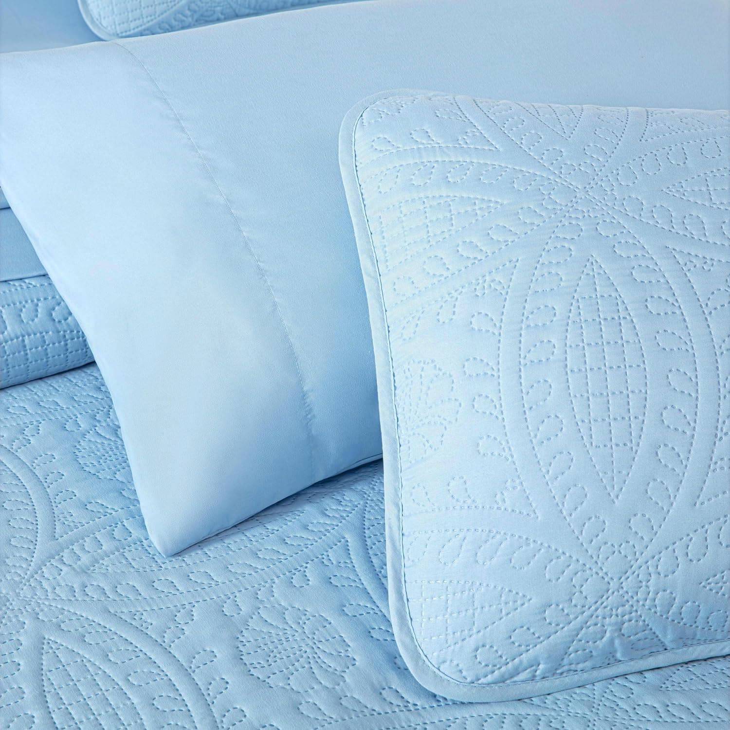 Juego de conforter Chezmoi Collection Liam Chambray Azul - Imagen 4