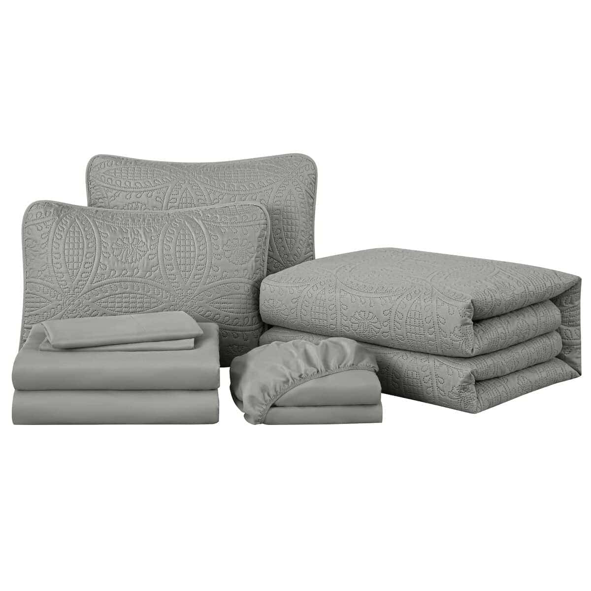 Juego de Cama con Edredón Chezmoi Collection Liam Gris - Imagen 10