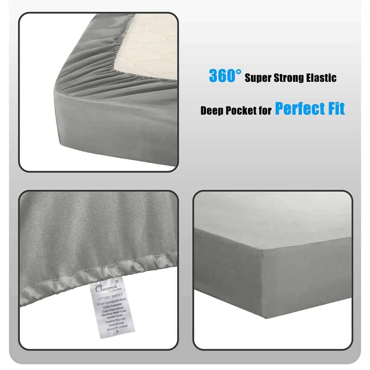 Juego de Cama con Edredón Chezmoi Collection Liam Gris - Imagen 7