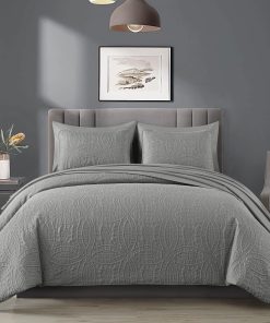 Juego de Cama Chezmoi Collection Liam Gris Tamaño Queen - 7