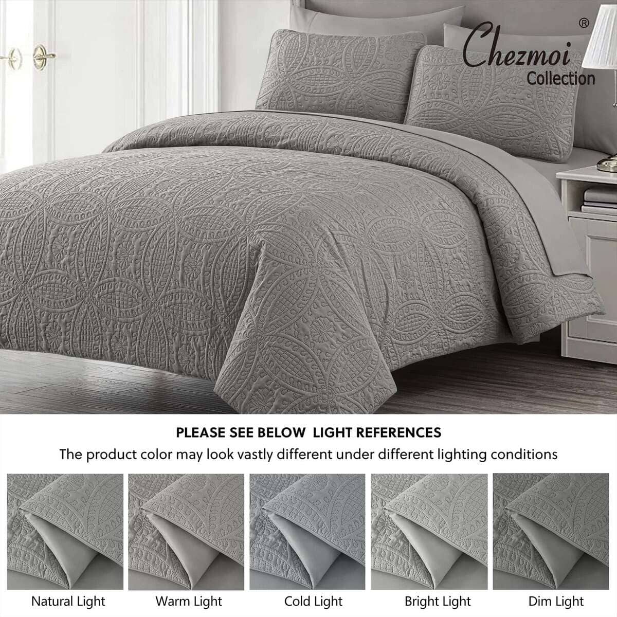 Juego de Cama con Edredón Chezmoi Collection Liam Gris - Imagen 6