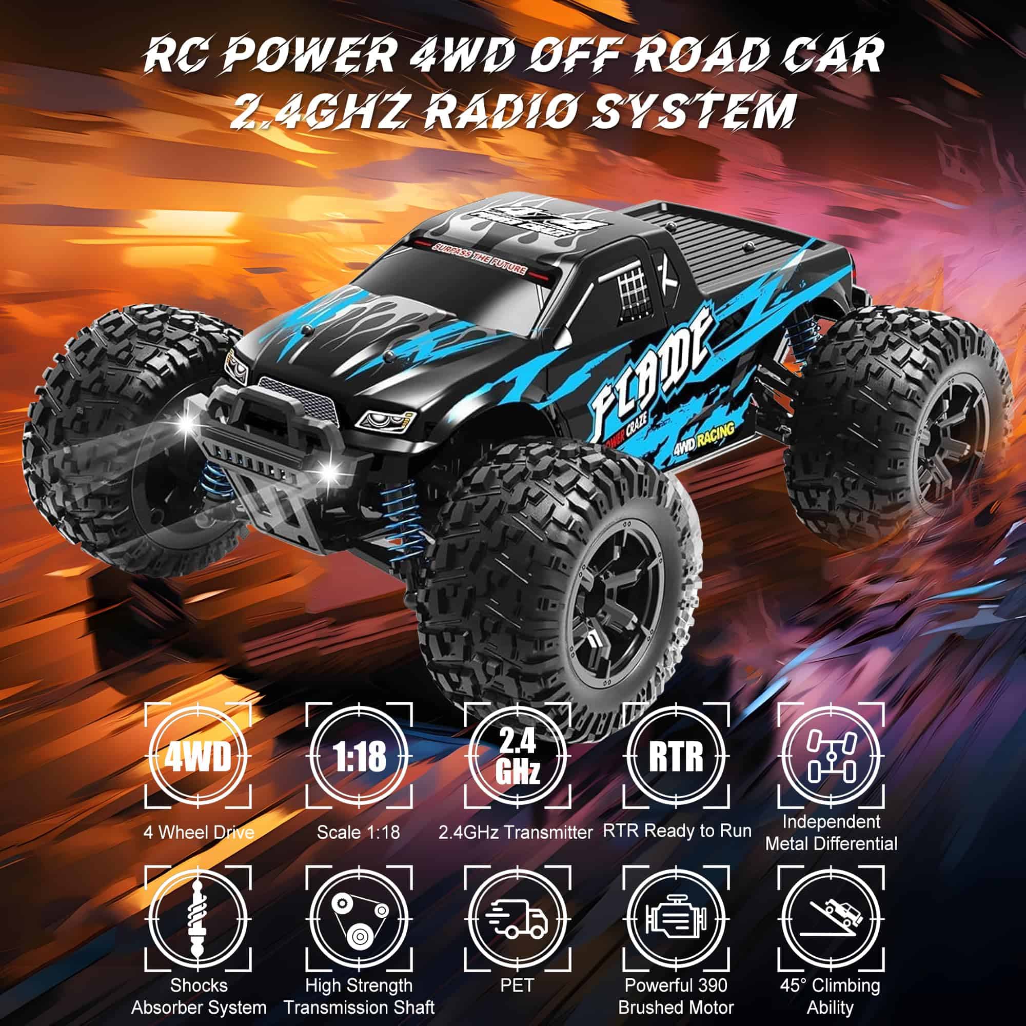 Quapkatt Coche RC Todoterreno a Escala 1:16, Velocidad Alta - Imagen 3