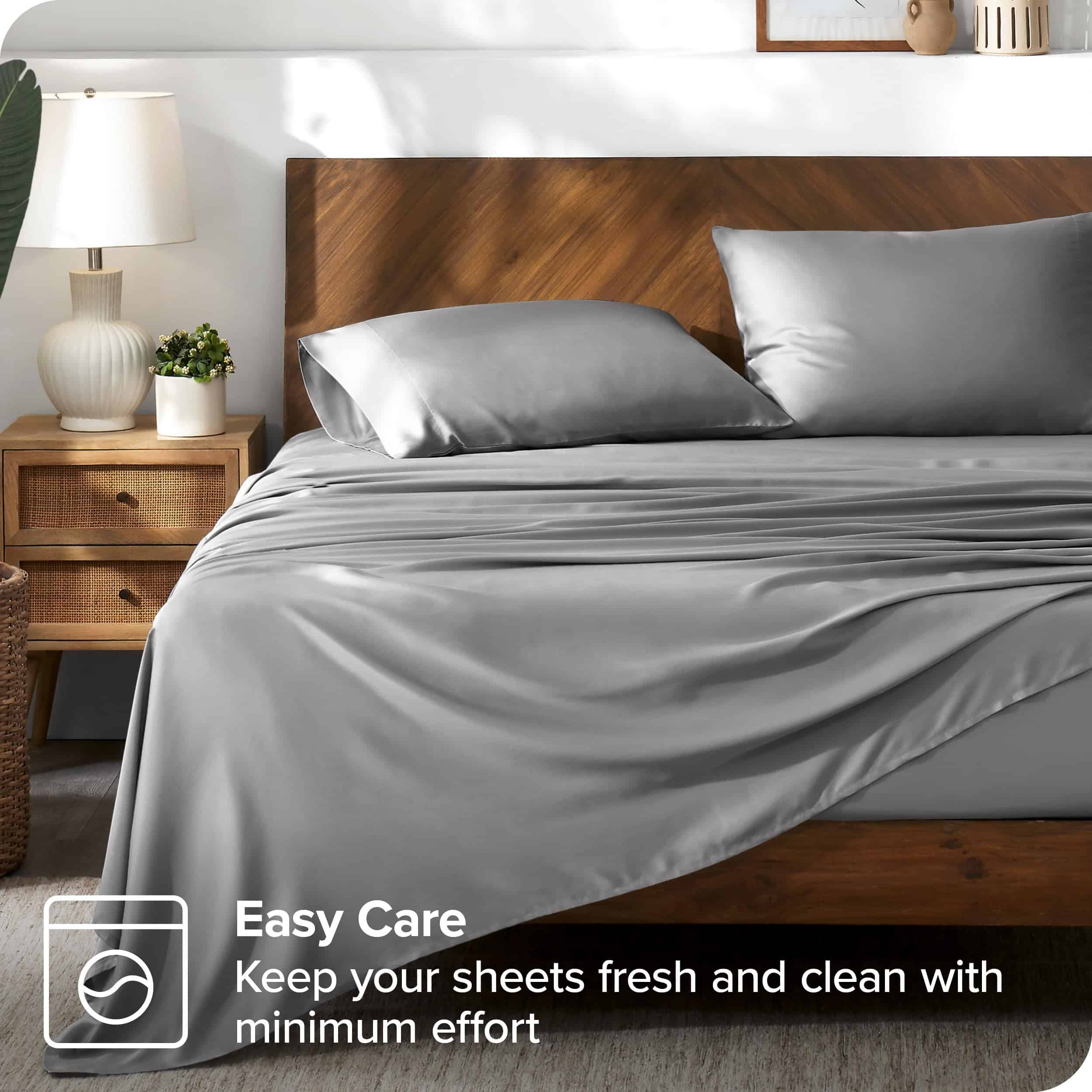 Juego de sábanas Bare Home Lyocell Tencel - -Gris Claro - Imagen 7