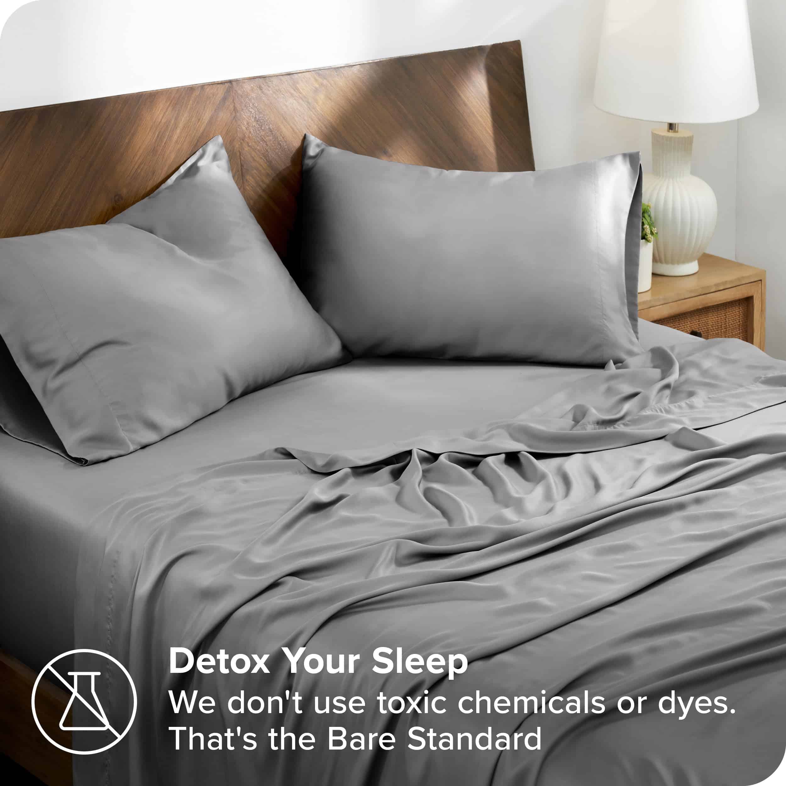 Juego de sábanas Bare Home Lyocell Tencel - -Gris Claro - Imagen 5