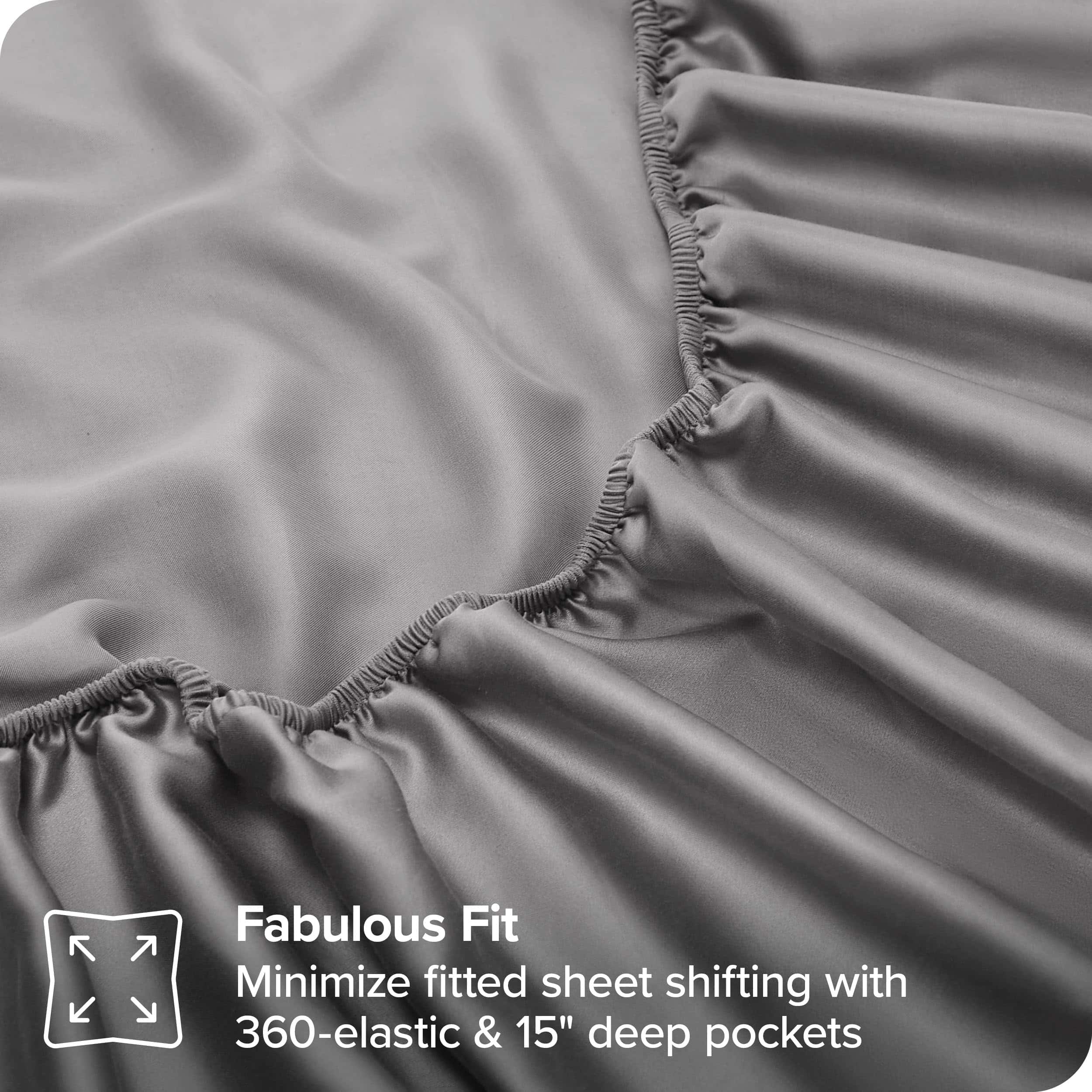 Juego de sábanas Bare Home Lyocell Tencel - -Gris Claro - Imagen 6