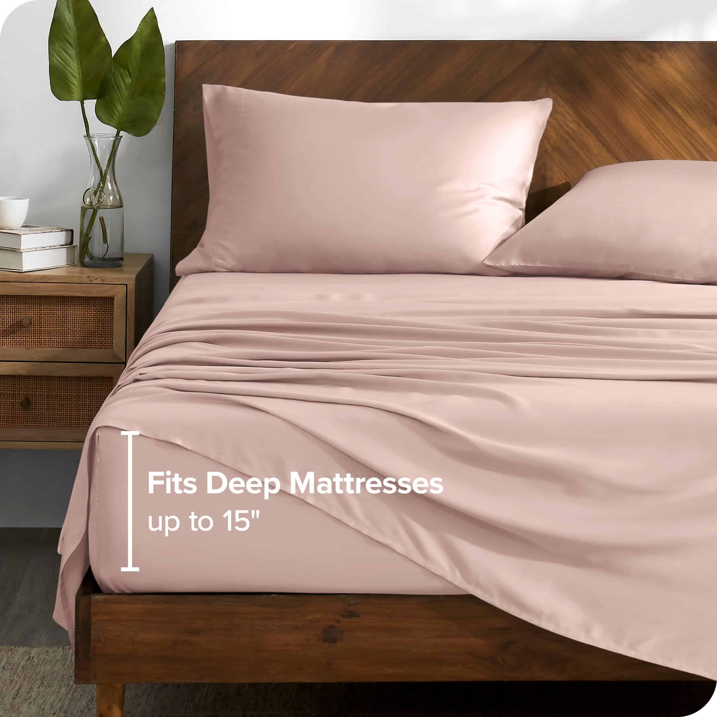 Juego de sábanas Bare Home Lyocell Tencel - -Rosa - Imagen 4