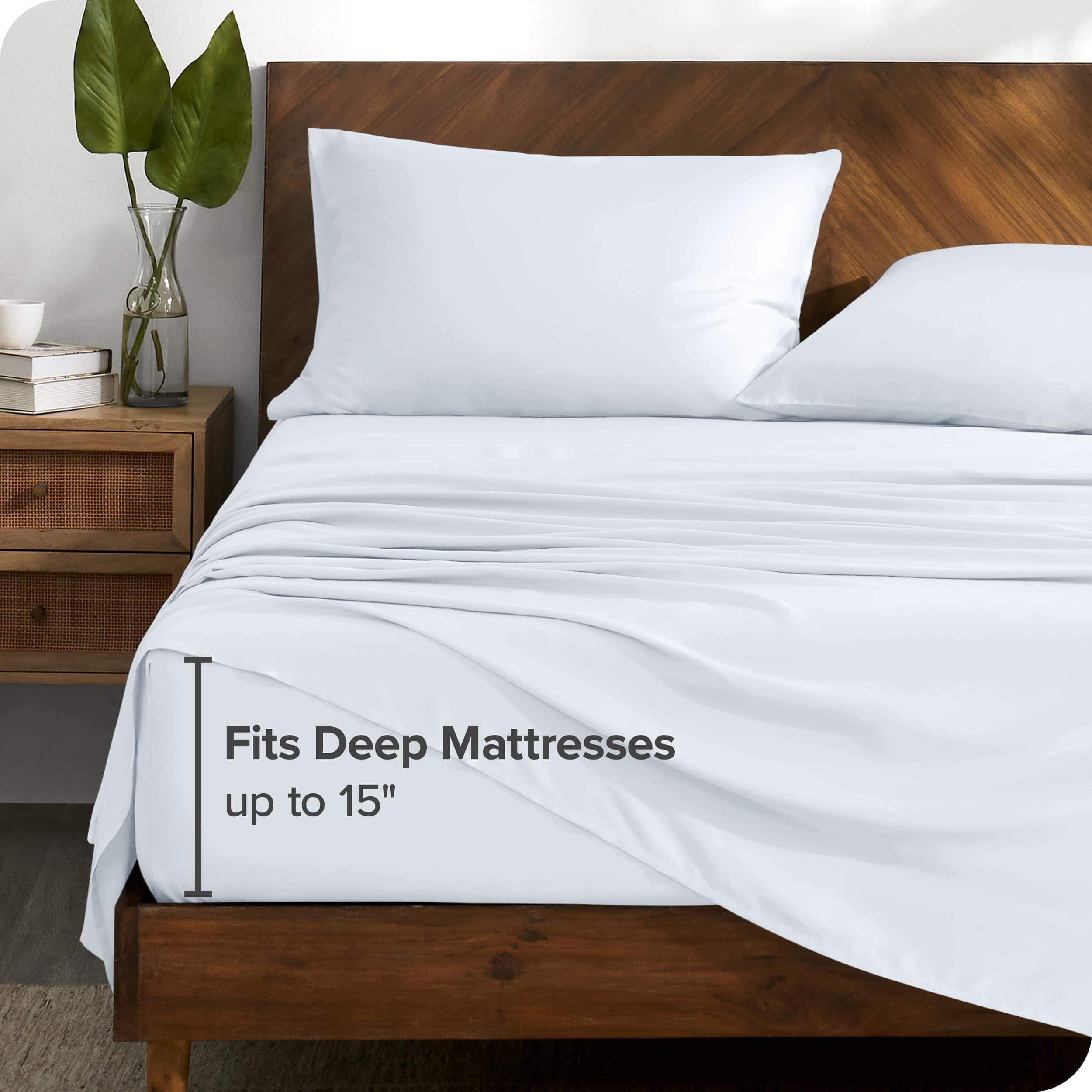 Juego de sábanas Bare Home Lyocell Tencel - -Blanco - Imagen 4