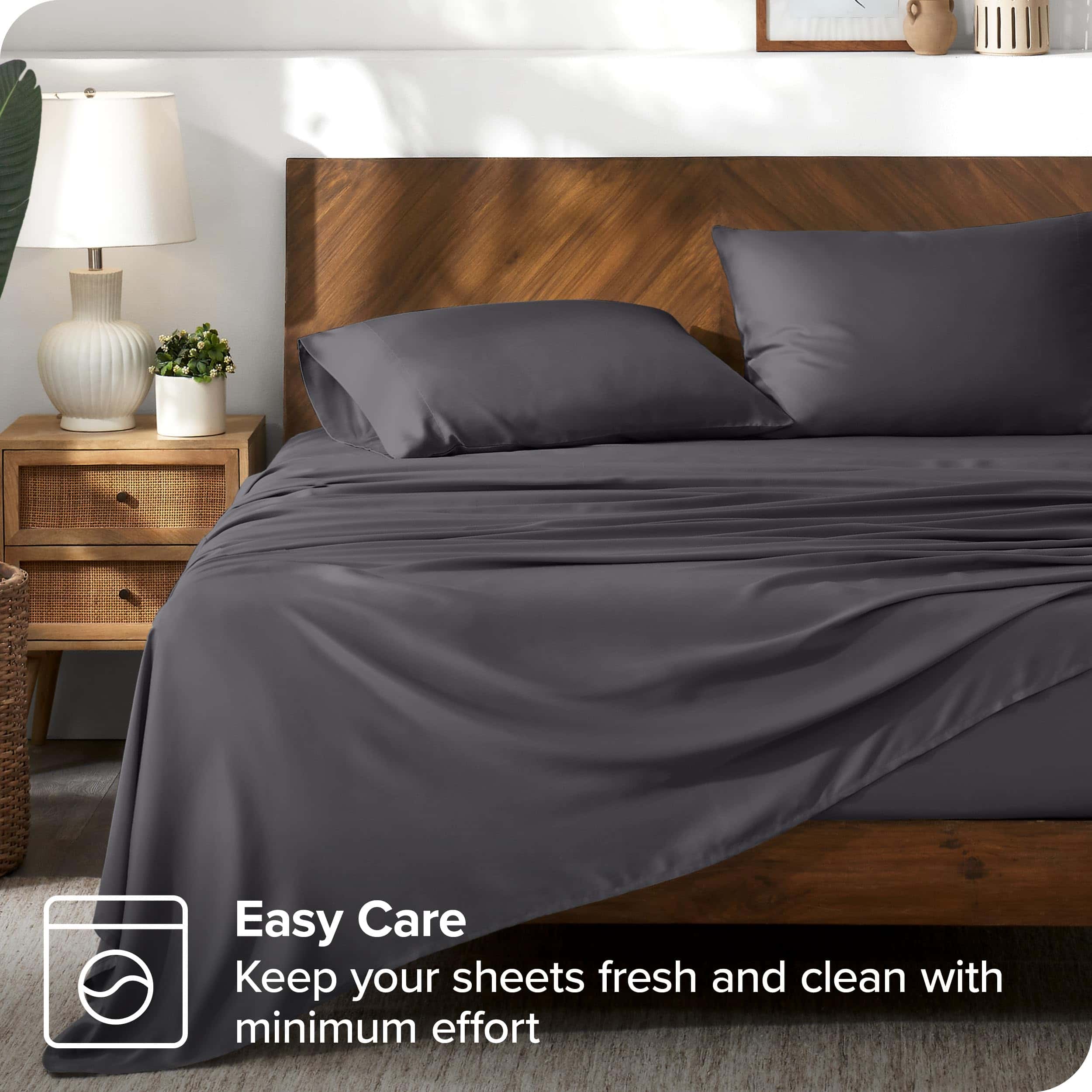 Juego de sábanas de lyocell Tencel Bare Home - -Gris hierro - Imagen 7