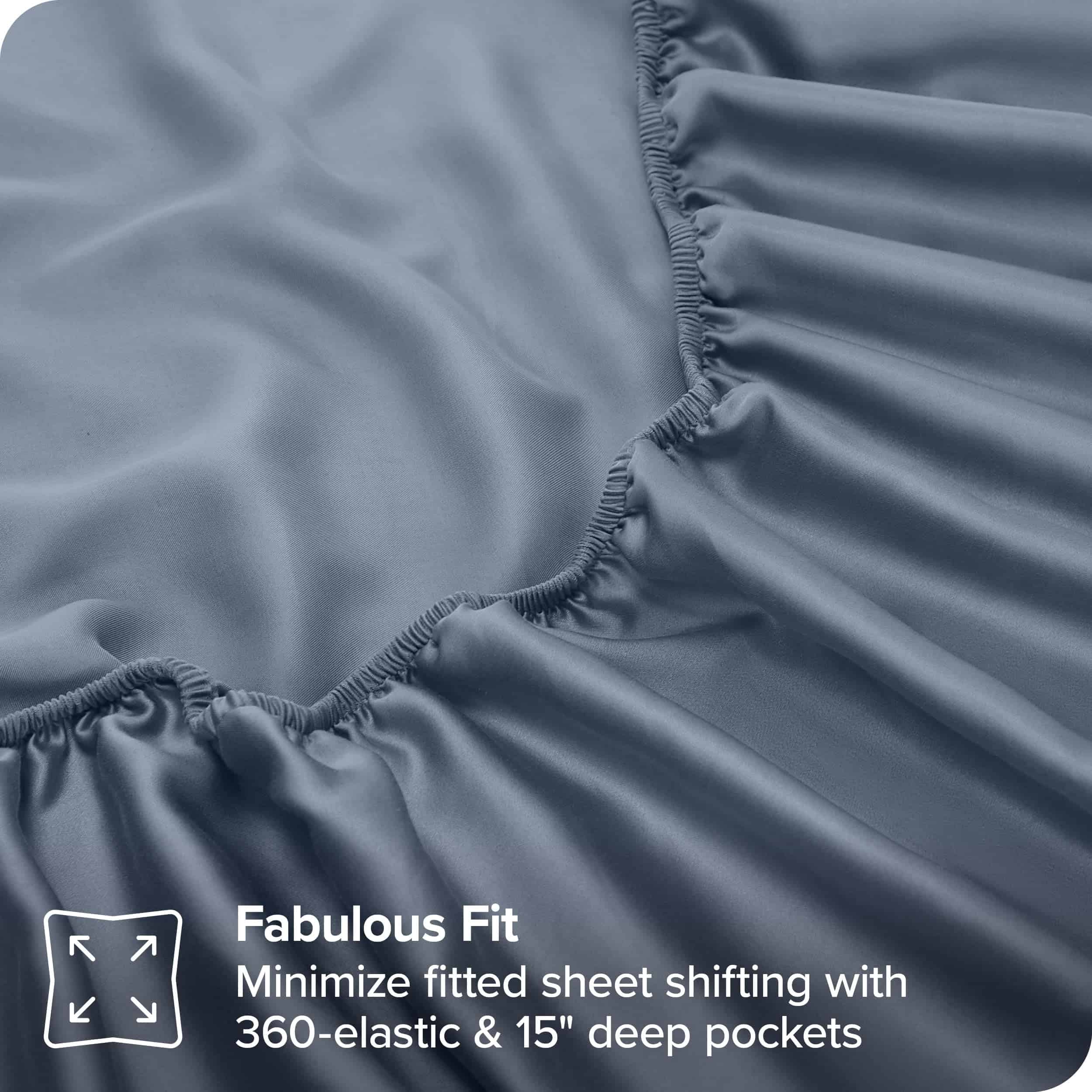 Juego de sábanas de lyocell Tencel Bare Home - -Índigo - Imagen 6