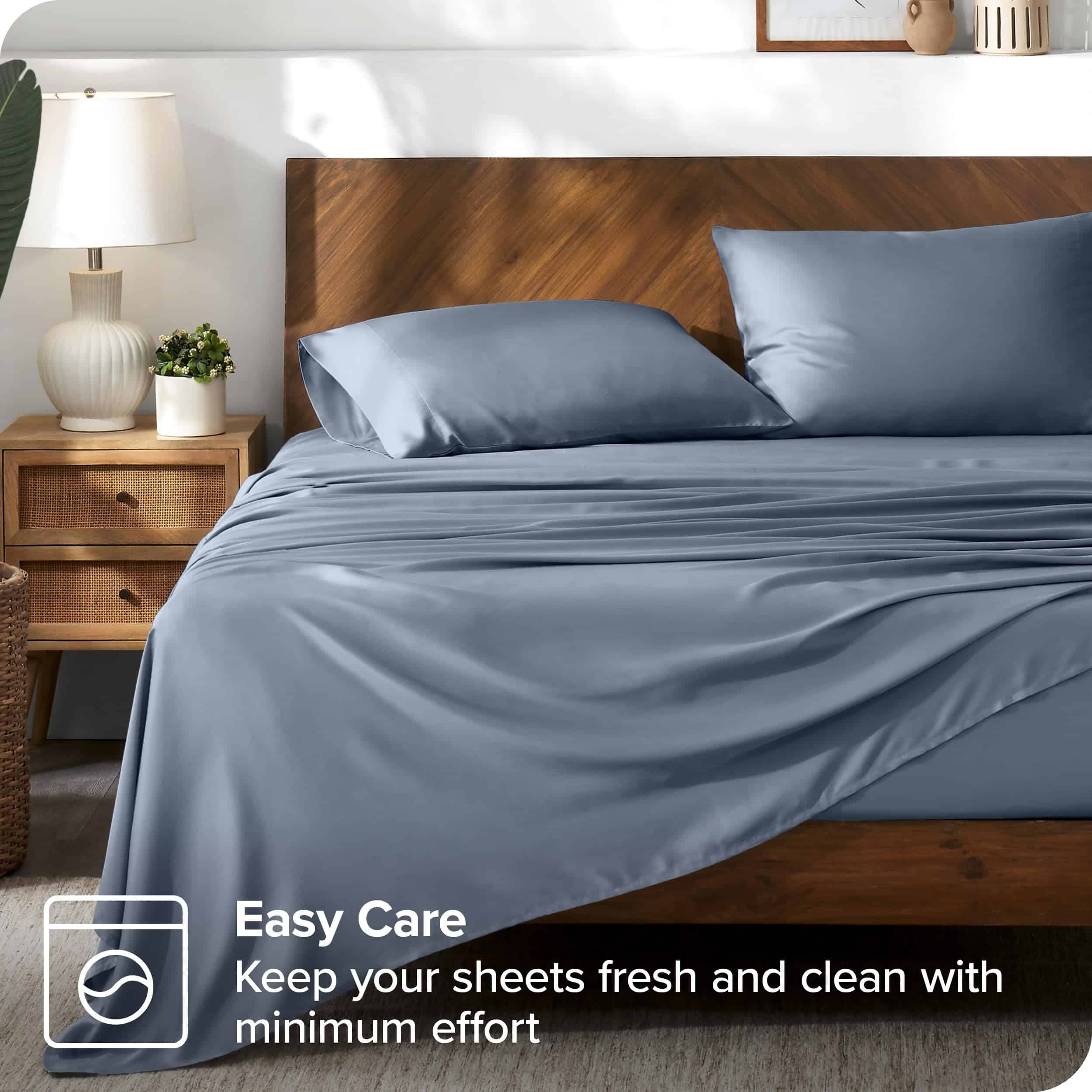 Juego de sábanas de lyocell Tencel Bare Home - -Índigo - Imagen 7