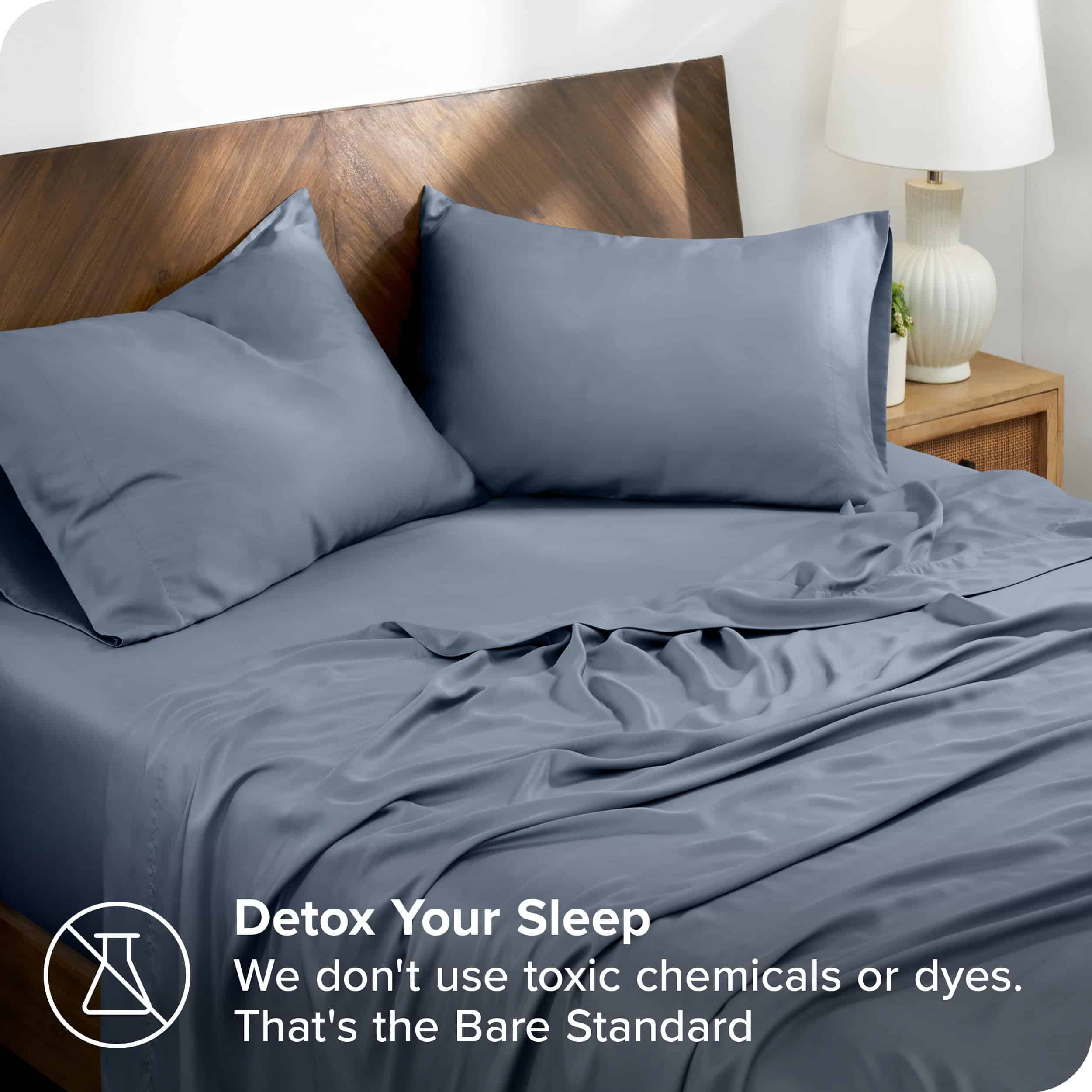 Juego de sábanas de lyocell Tencel Bare Home - -Índigo - Imagen 5