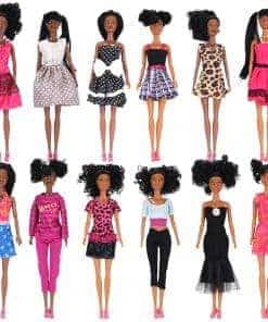 Conjunto de Muñecas de Juguete Negras Africanas Americanas