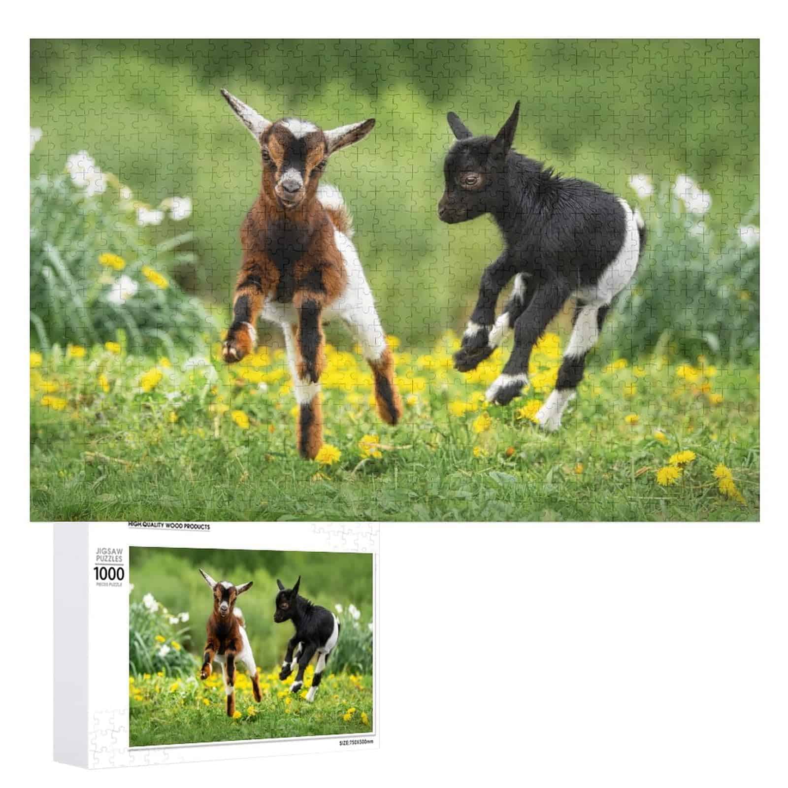 Rompecabezas para Adultos 1000 Piezas, Dos Pequeñas Cabras