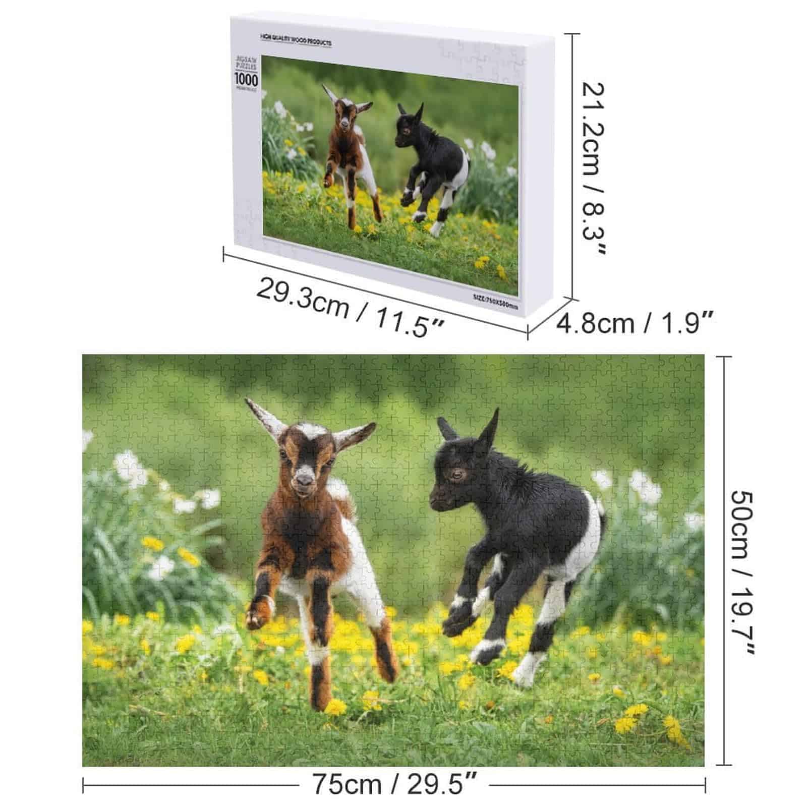 Rompecabezas para Adultos 1000 Piezas, Dos Pequeñas Cabras - Imagen 3