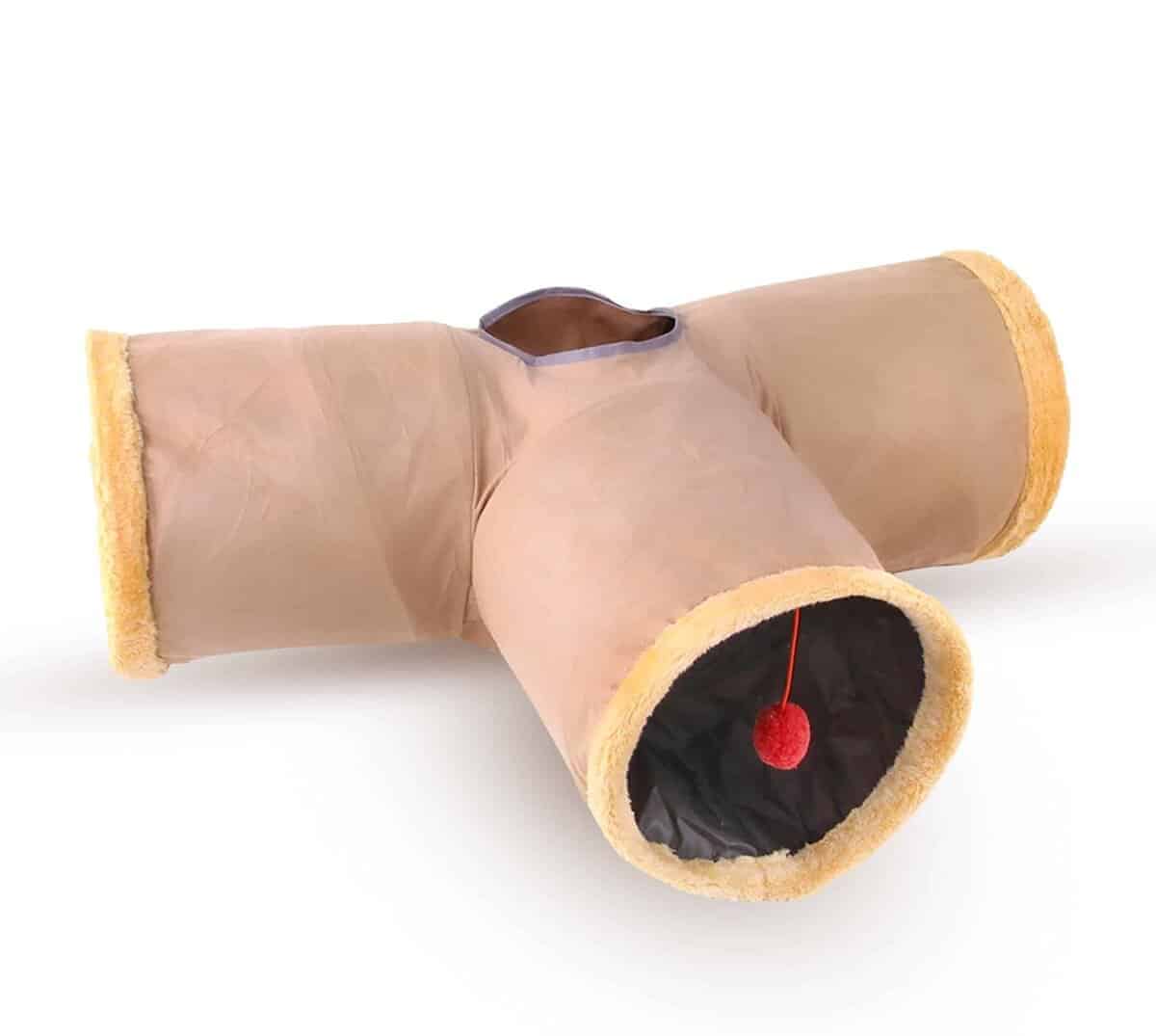 Túnel de Juego en Forma de T para Gatos Plegable/Portátil