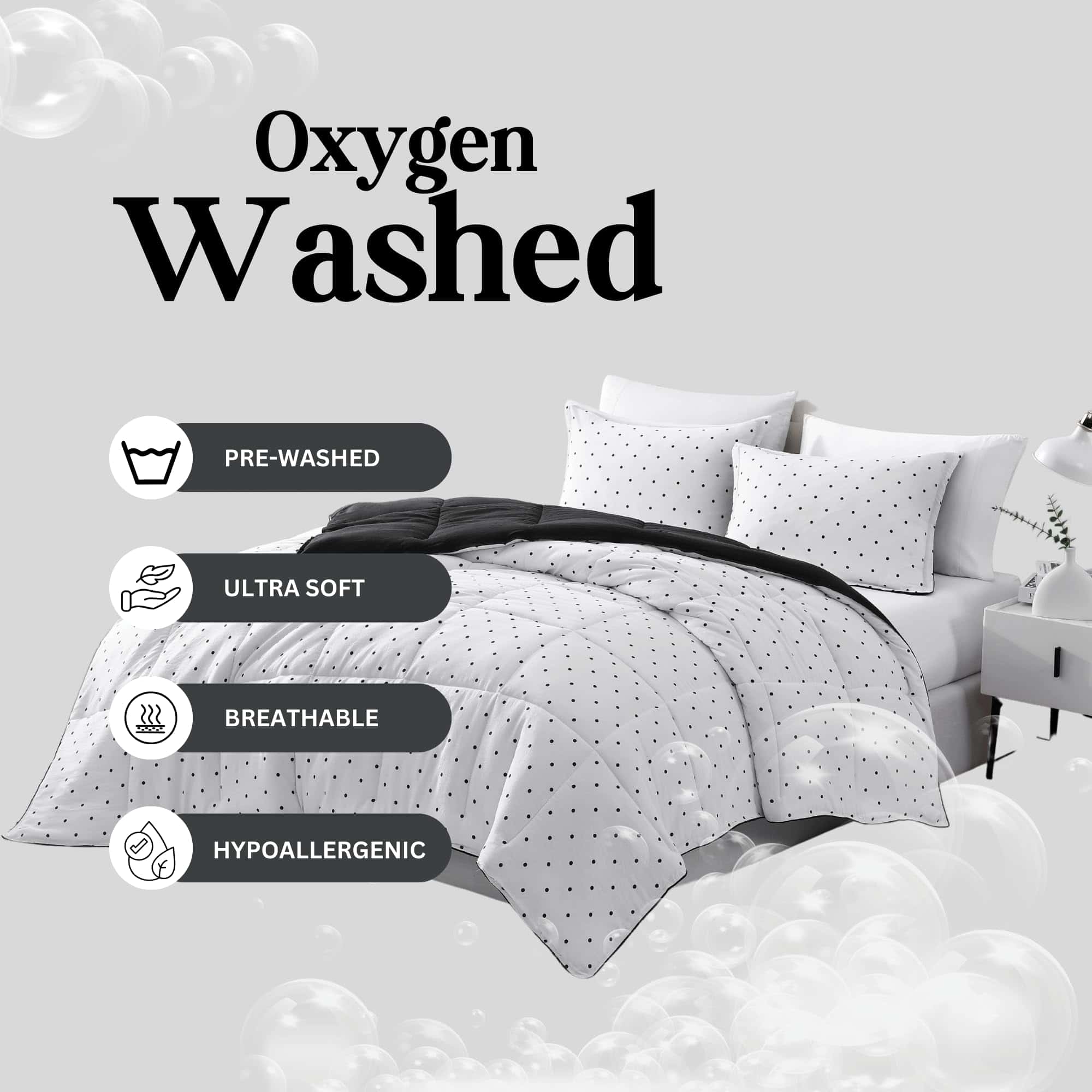 Juego de Edredón Pre-Lavado Casa Platino Tamaño Queen - - Imagen 4