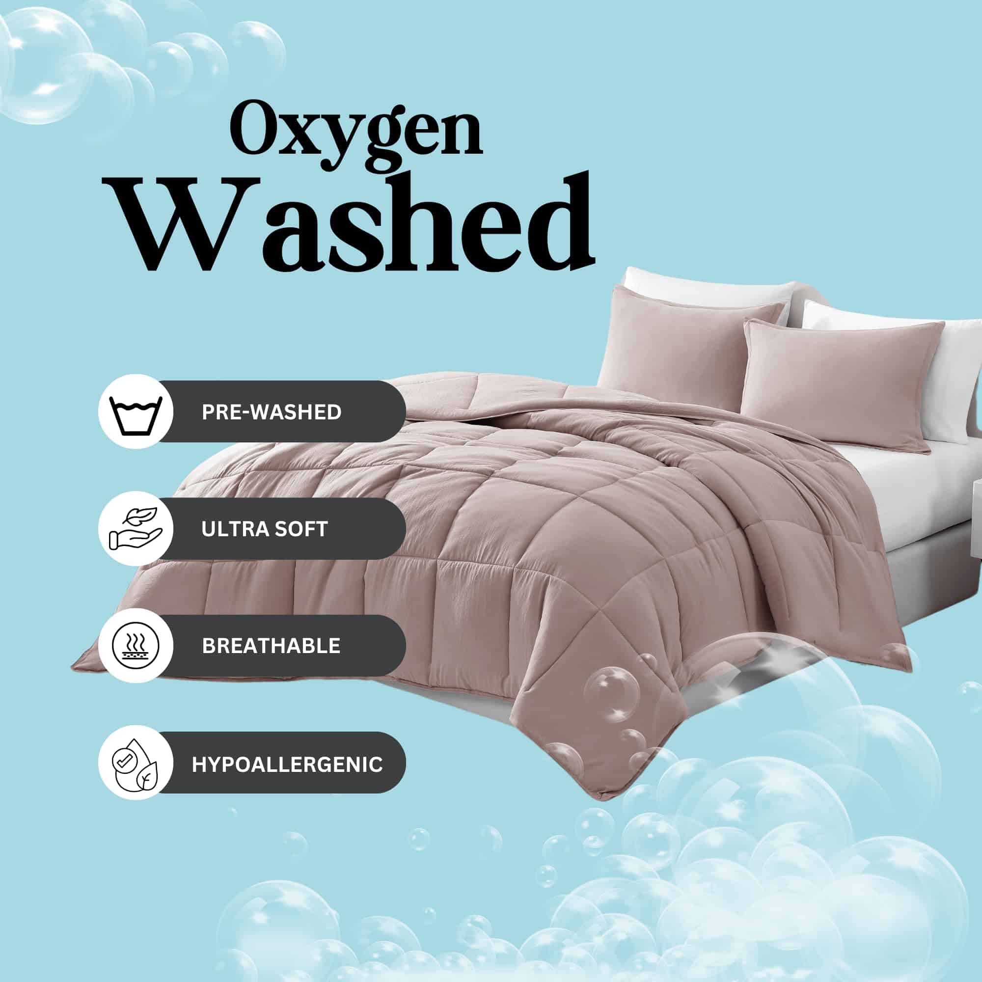 Set de Edredón Queen Size Casa Platino Pre-Lavado - - Imagen 4