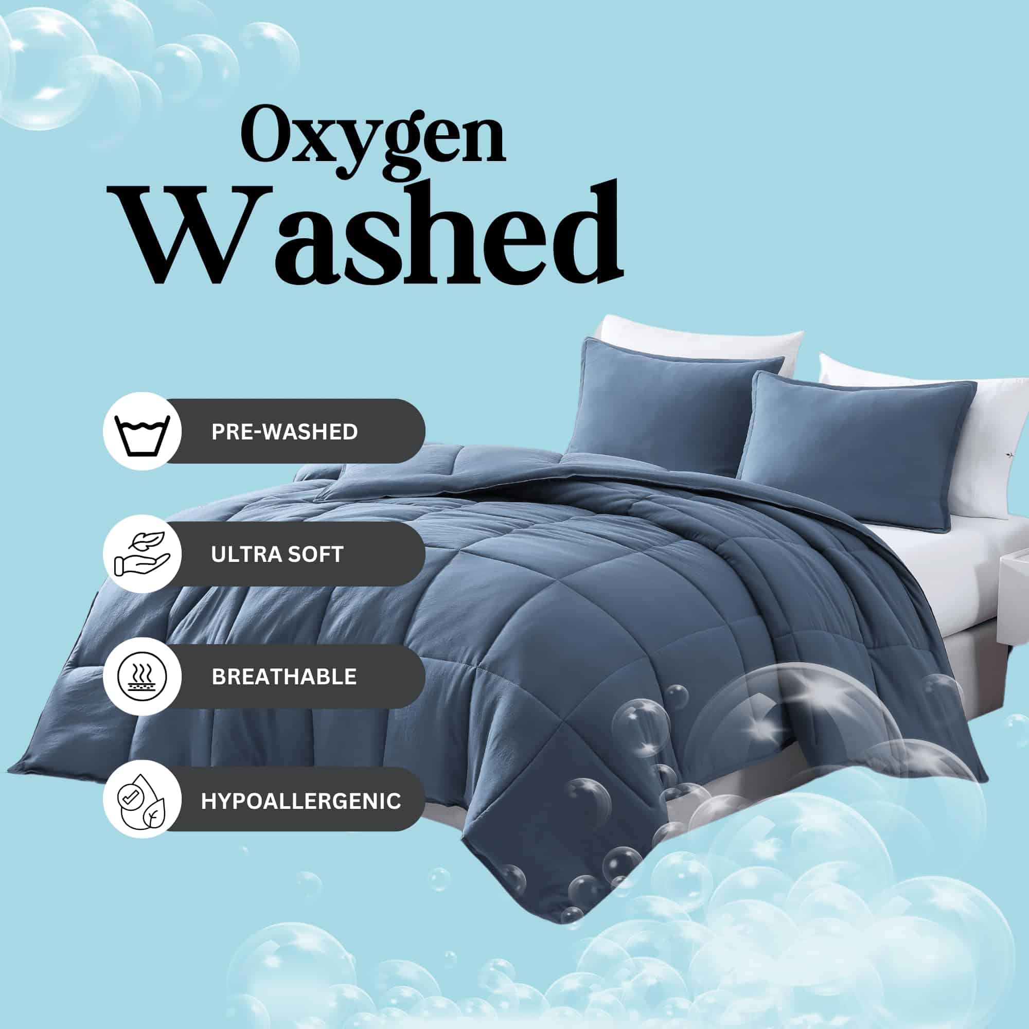 Set de Edredón Queen Casa Platino Pre-Lavado - Incluye un - Imagen 4