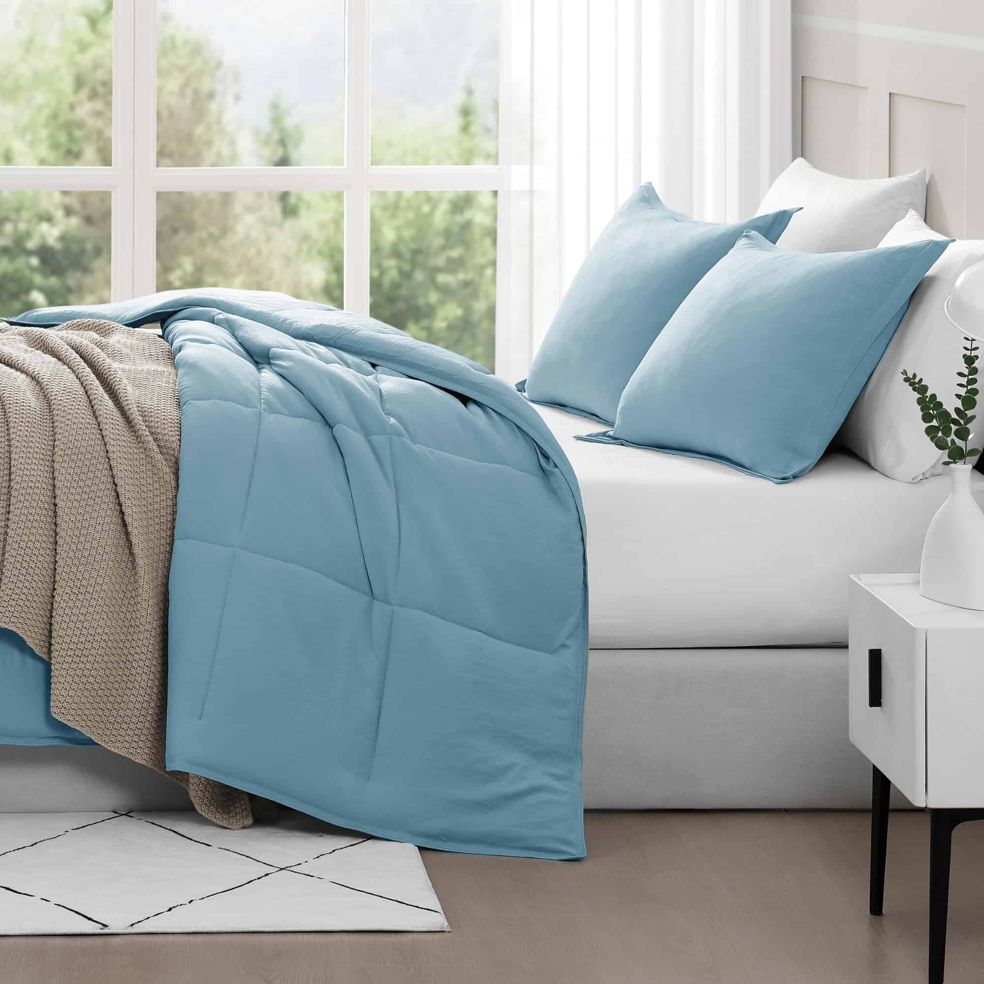 Juego de Edredón Queen Size Pre-Lavado Casa Platino - - Imagen 9