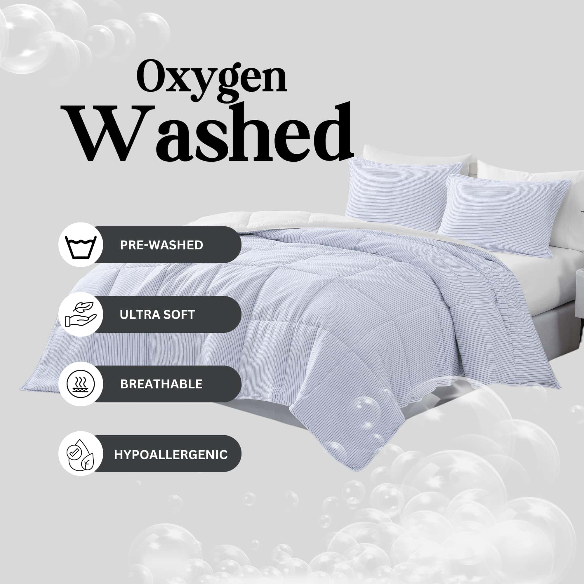 Set de Edredón Queen Size Casa Platino - Suave Juego de - Imagen 4