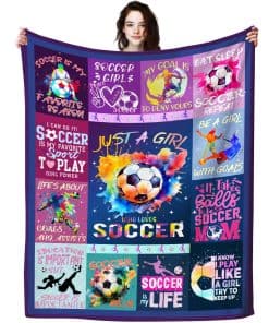Manta de fútbol Jonecea para niñas, mantas y cobijas de