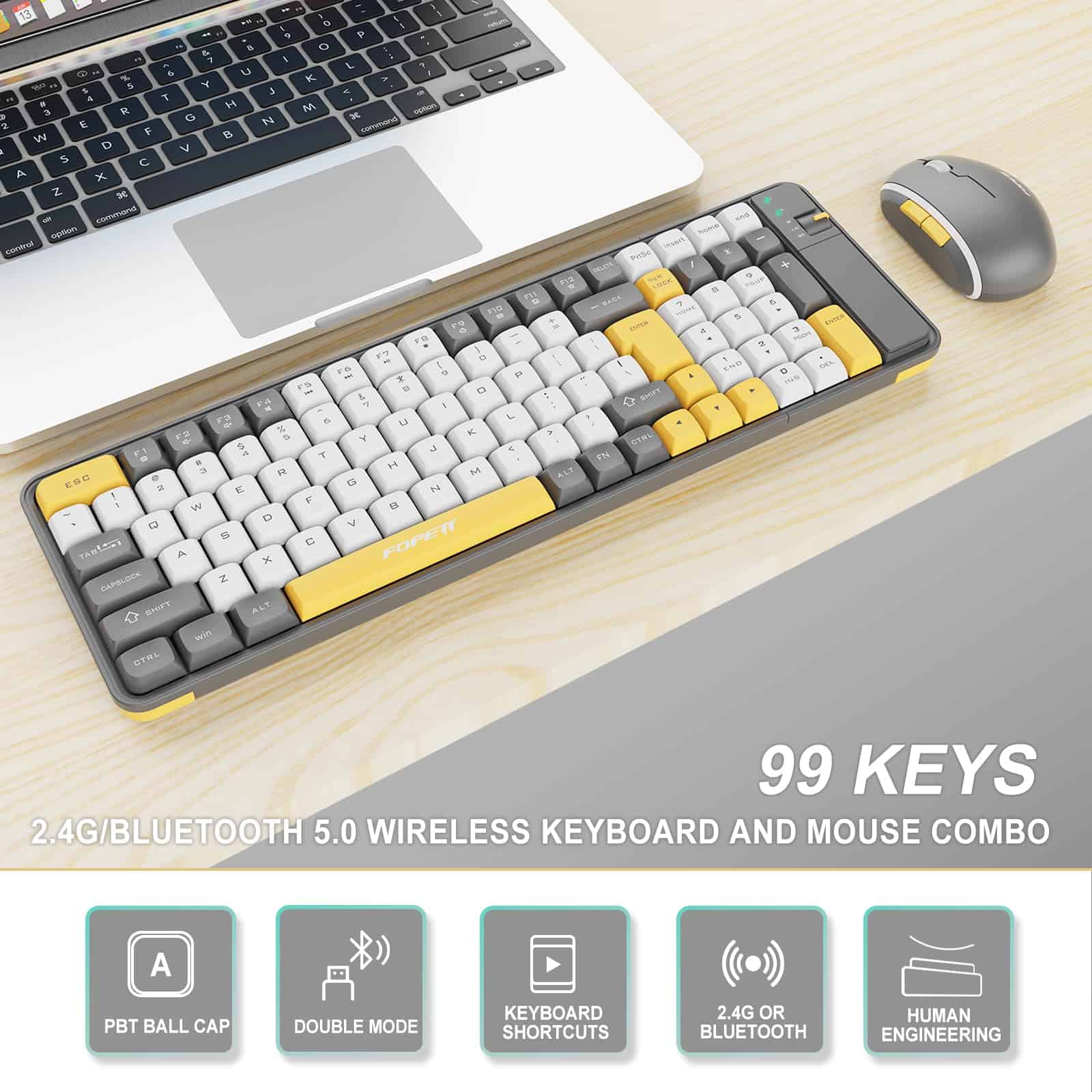 Combo de Teclado y Mouse Inalámbrico para Computadora, - Imagen 3