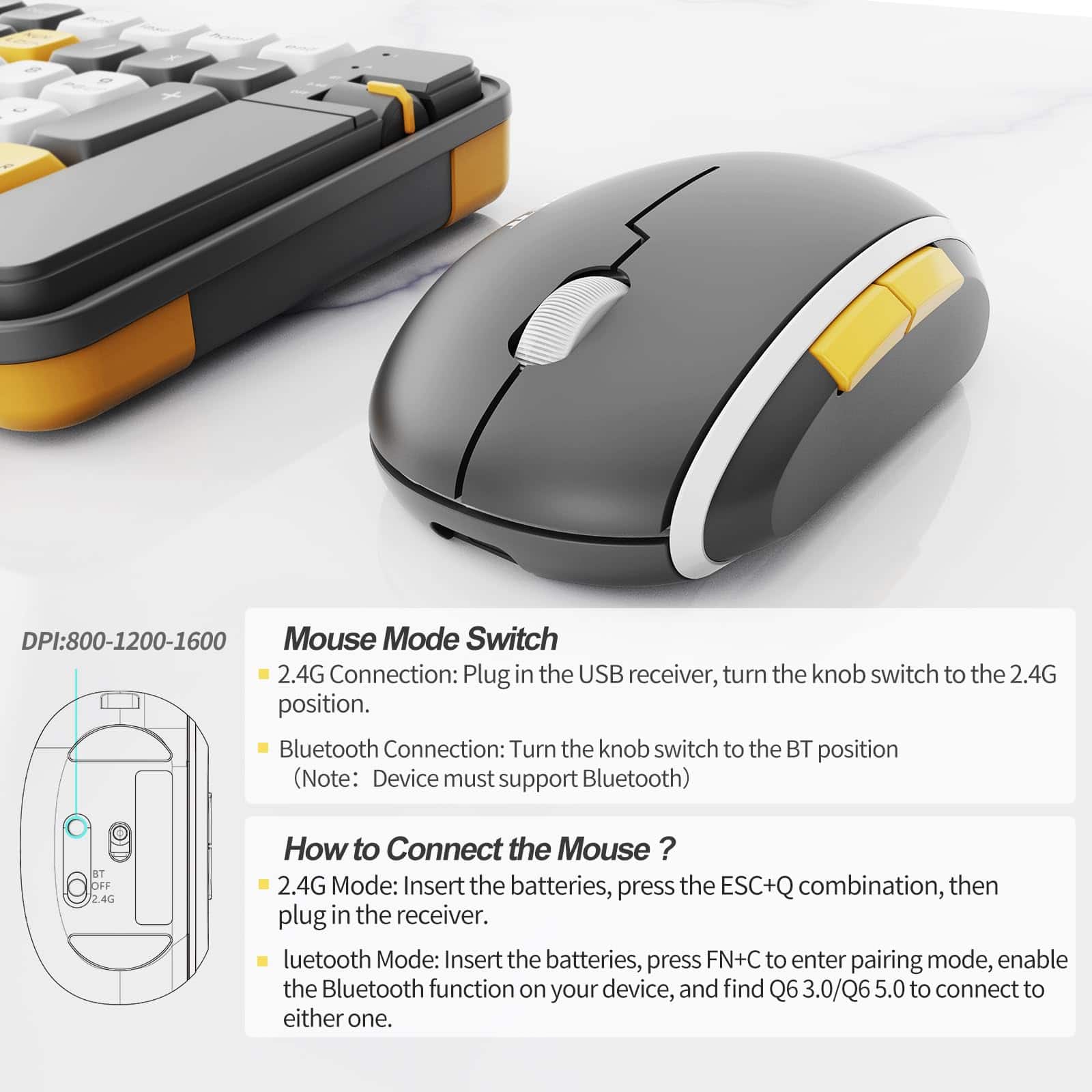 Combo de Teclado y Mouse Inalámbrico para Computadora, - Imagen 7