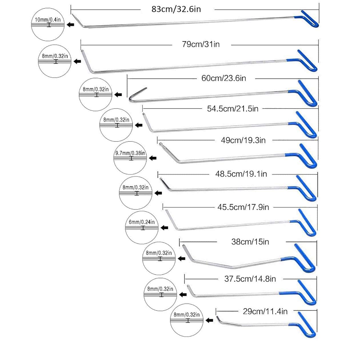 Set de 24 Piezas de Varillas de Reparación de Abolladuras - Imagen 3