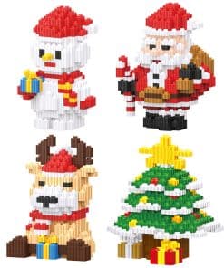 HGCYCF Juego de Bloques de Construcción Navideños 4 en 1