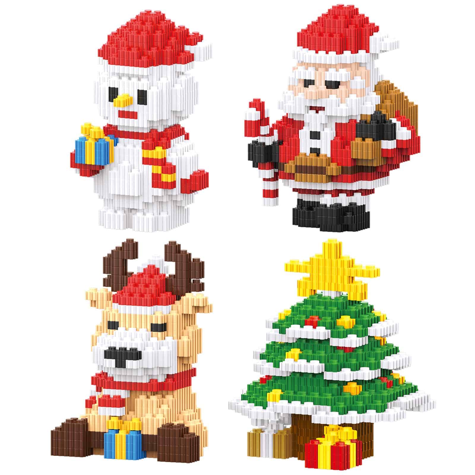 HGCYCF Juego de Bloques de Construcción Navideños 4 en 1