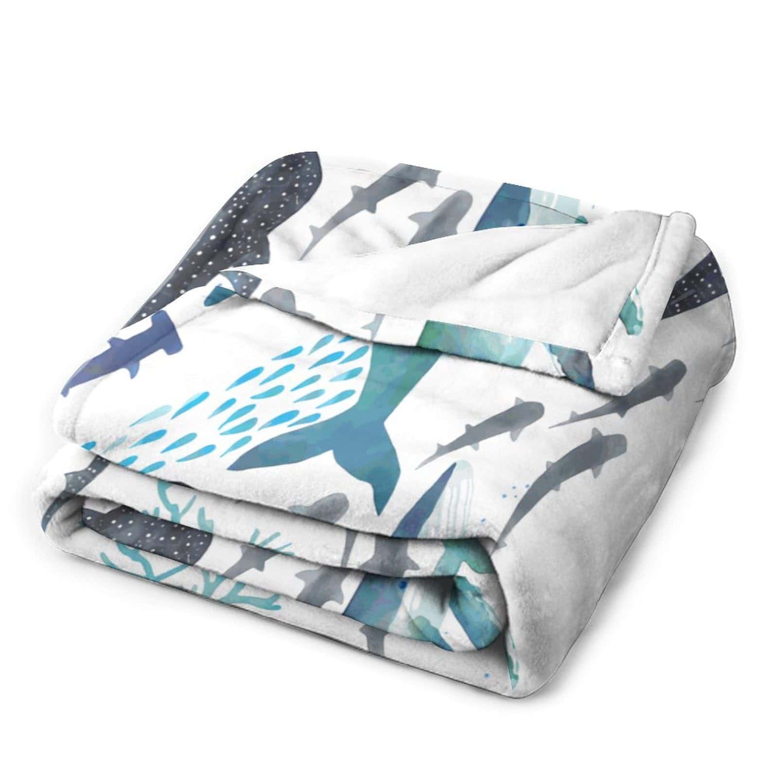 Manta de Lana de Coral con Tiburones, Ballenas Jorobadas, - Imagen 4