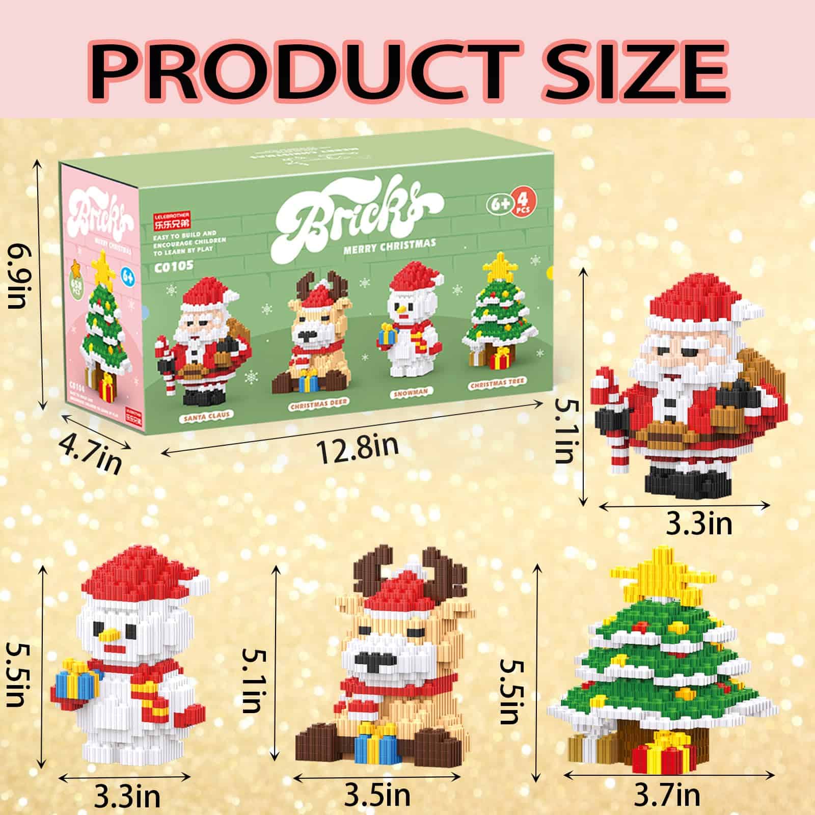 Bloques Apilables de Navidad Eqkasio Compatibles con Lego - Imagen 4