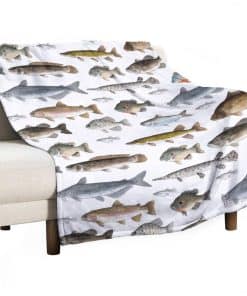 Manta de Franela con Estampado de Peces de Agua Dulce y