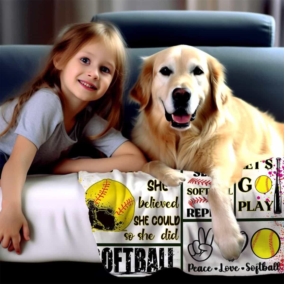 Manta de Softbol Ligera y Acogedora con Estampado Suave de - Imagen 5