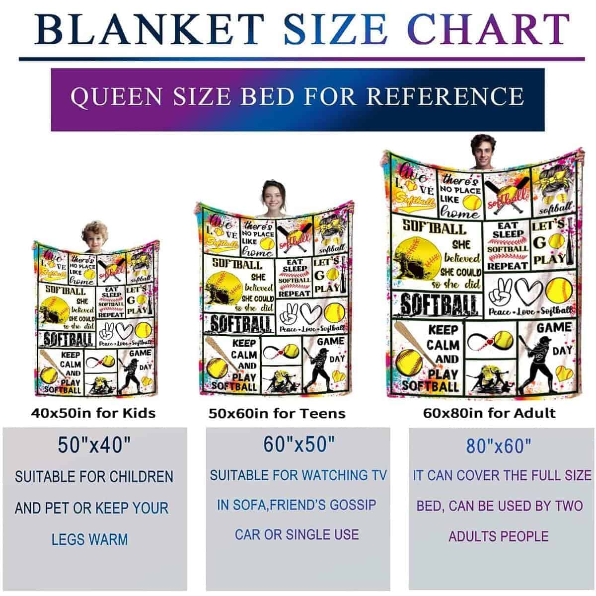 Manta de Softbol Ligera y Acogedora con Estampado Suave de - Imagen 8